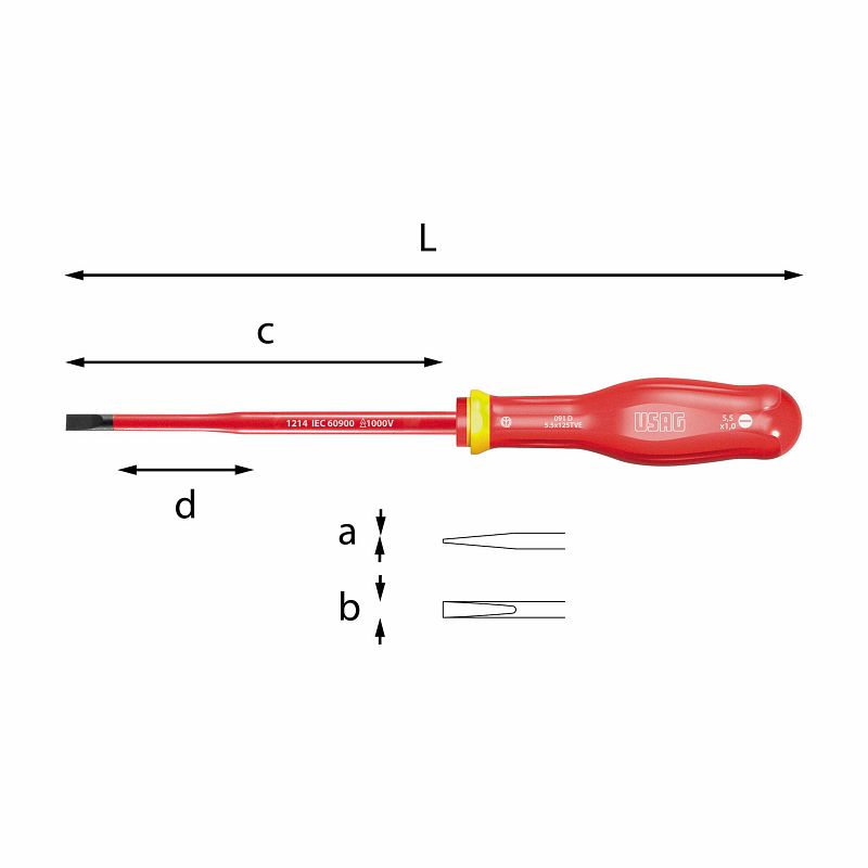 Giraviti SLIM per viti con intaglio 1000 V 091 D