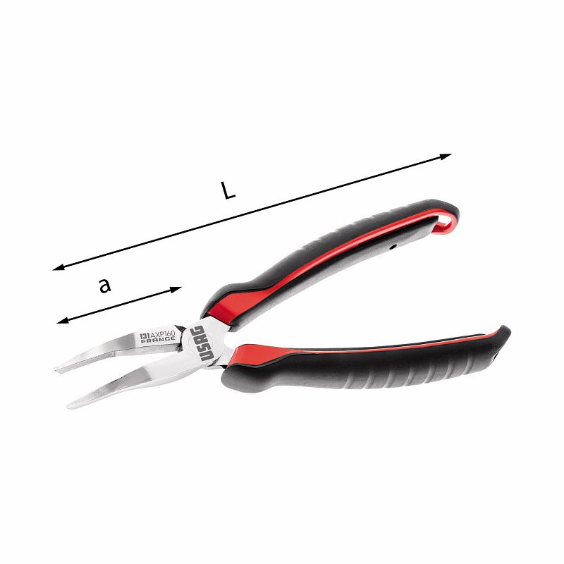 Pinza a becchi piatti lunghissimi piegati a 45° 131 AXP