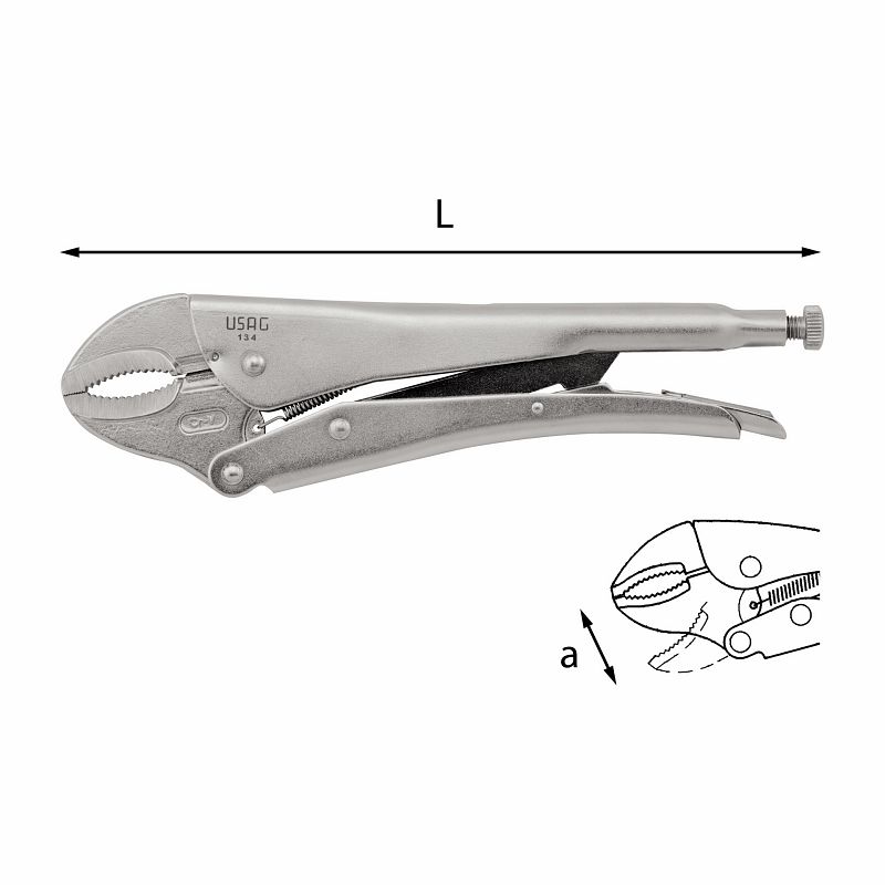 Pinze regolabili autobloccanti con ganasce concave 134