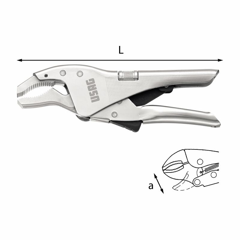 Pinza regolabile autobloccante con ganasce concave 134 A
