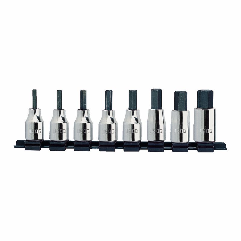 Serie di 8 chiavi a bussola per viti con esagono incassato 234 1/2 N/S8
