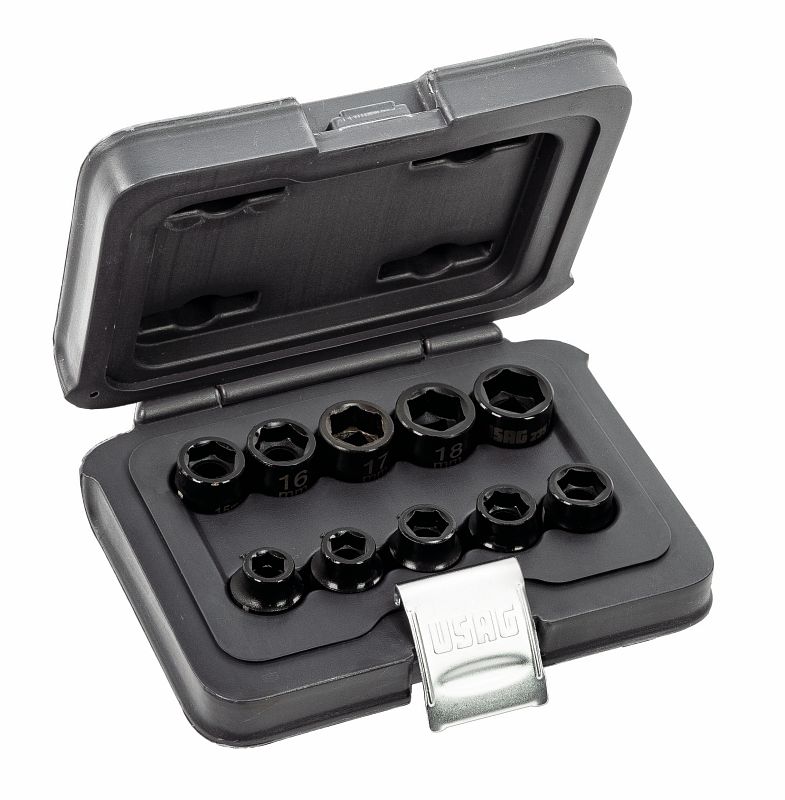 Assortimento in cassetta modulare con bussole macchina esagonali ribassate (10 pz) 235 1/2 MB/C10