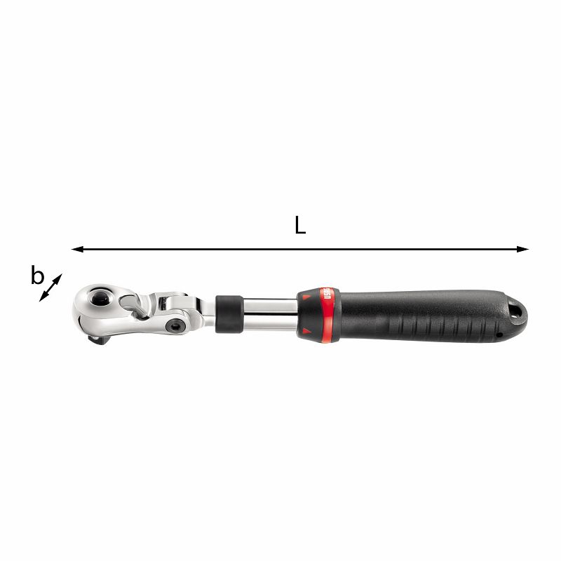 Cricchetto telescopico con testa snodata 237 FB 1/2