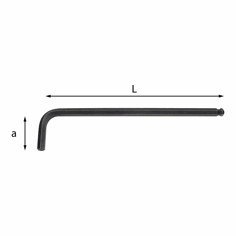 Chiavi maschio esagonale lunghe piegate con testa sferica 280 LTS
