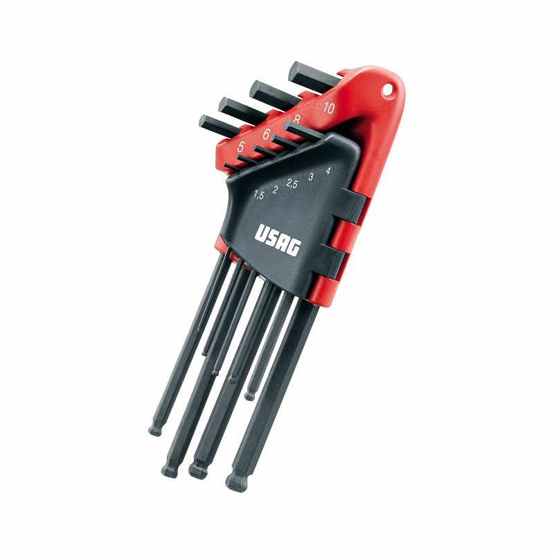 Serie di 9 chiavi maschio esagonale lunghe testa sferica 280 LTS/S9