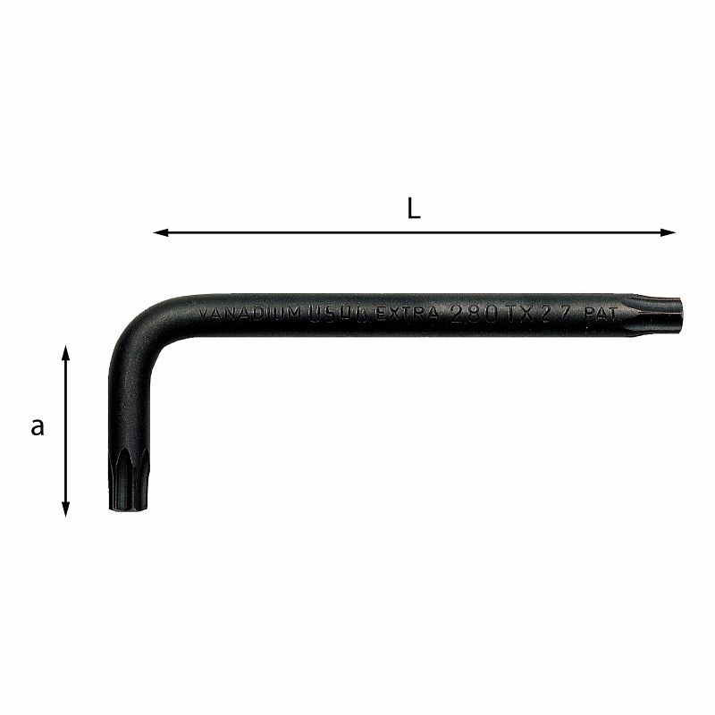 Chiavi maschio piegate per viti con impronta TORX® Tamper Resistant 280 STX