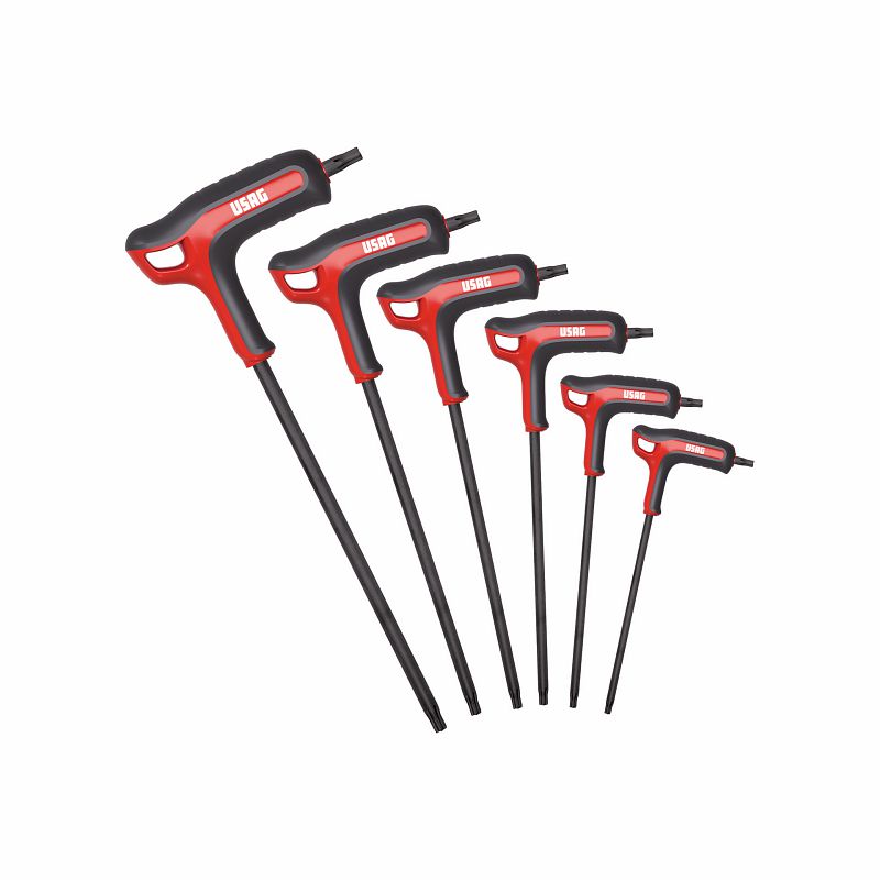 Serie di 6 chiavi maschio piegate con impugnatura per viti con impronta TORX® 280 HATX/SE6