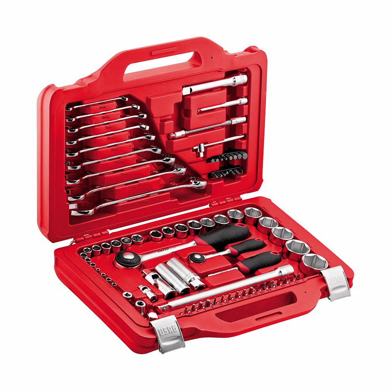 Assortimento in cassetta modulare con bussole esagonali e chiavi combinate (82 pz) 601 1/4-1/2 J82