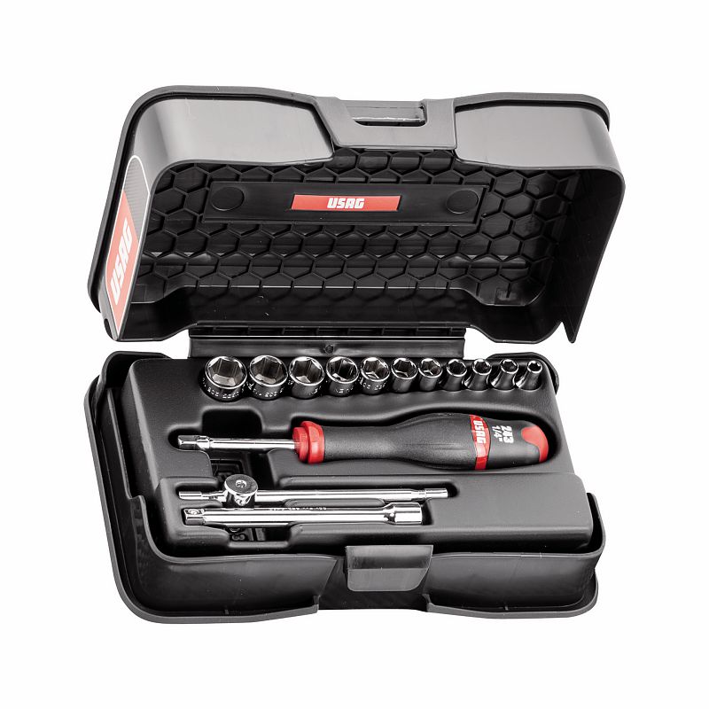 Assortimento in cassetta di ABS con bussole esagonali (14 pz) 604 1/4 E