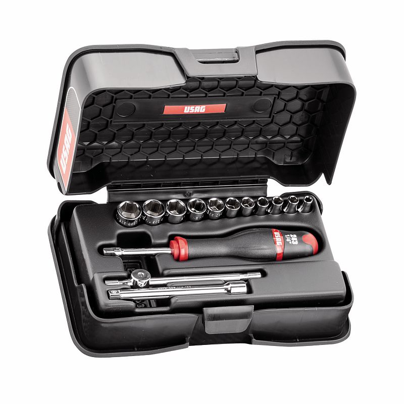 Assortimento in cassetta di ABS con bussole esagonali in pollici (14 pz) 604 1/4 POL