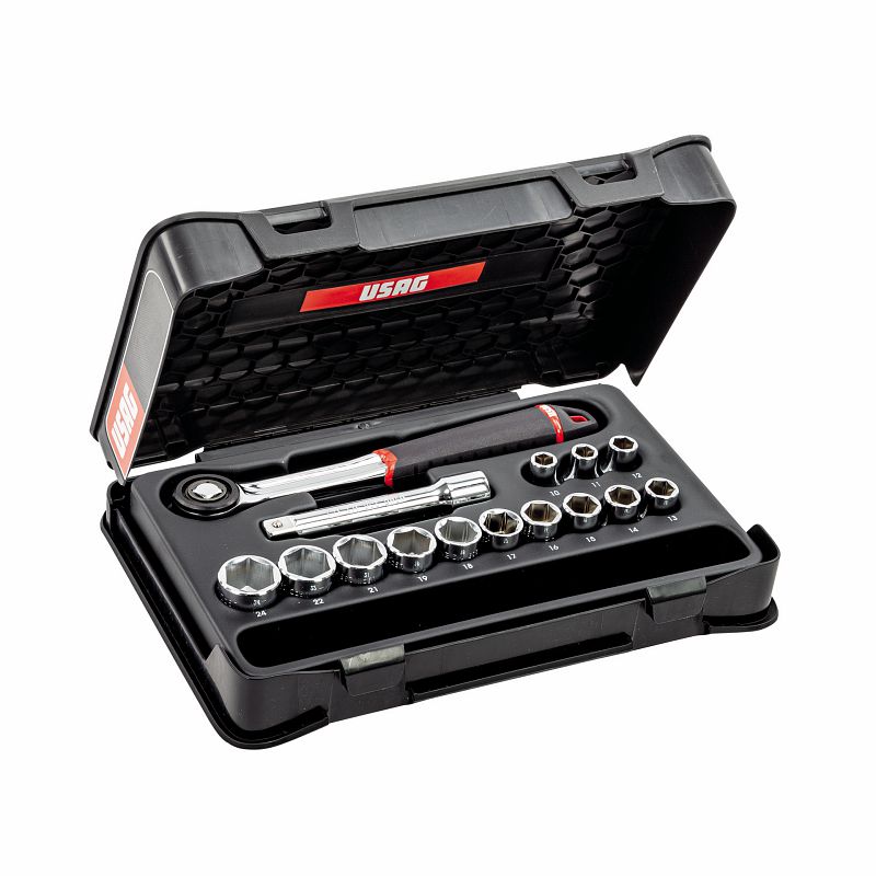 Assortimento in cassetta di ABS con bussole esagonali (15 pz) 604 1/2 ED