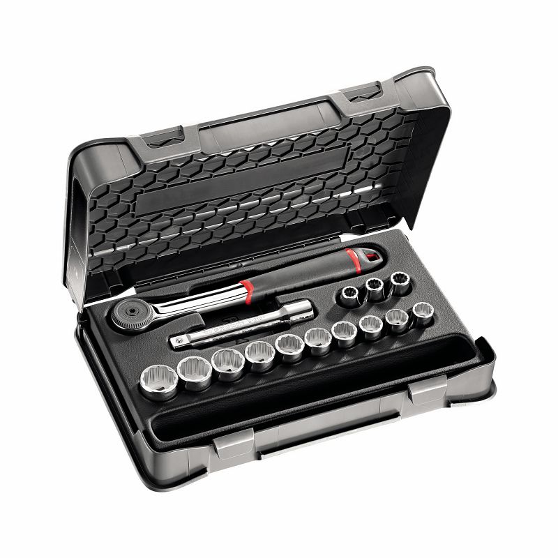 Assortimento in cassetta di ABS con bussole poligonali (15 pz) 604 1/2 A