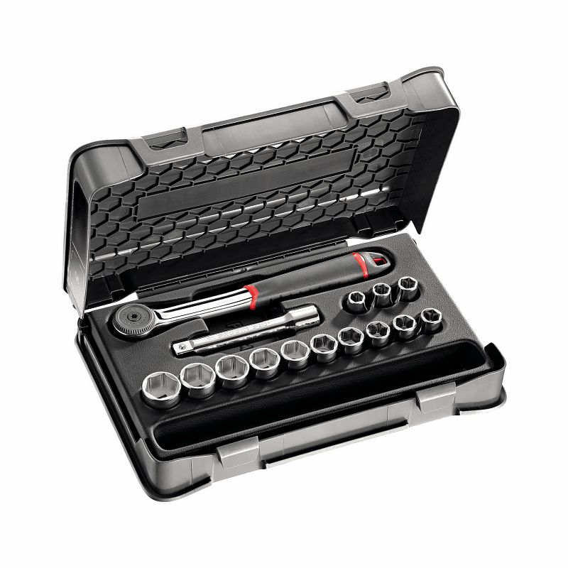 Assortimento in cassetta di ABS con bussole esagonali (15 pz) 604 1/2 EA