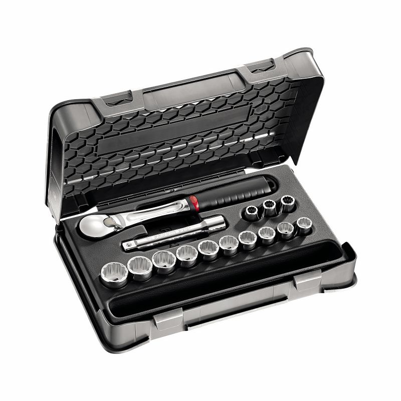 Assortimento in cassetta di ABS con bussole poligonali (15 pz) 604 1/2 B