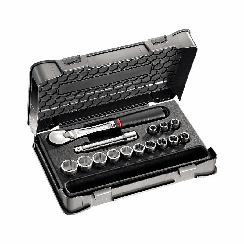 Assortimento in cassetta di ABS con bussole esagonali (15 pz) 604 1/2 EB