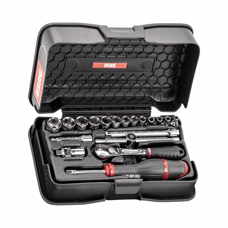 Assortimento in cassetta di ABS con bussole esagonali (19 pz) 606 1/4 EB