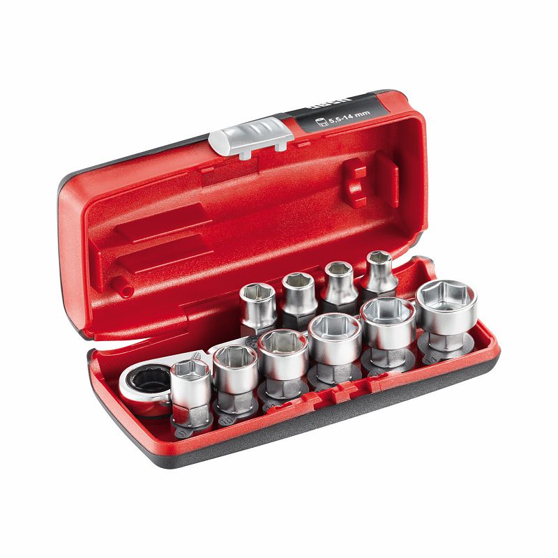 Assortimento bussole ribassate con cricchetto reversibile - mini kit (11 pz) 610 1/4 EFK