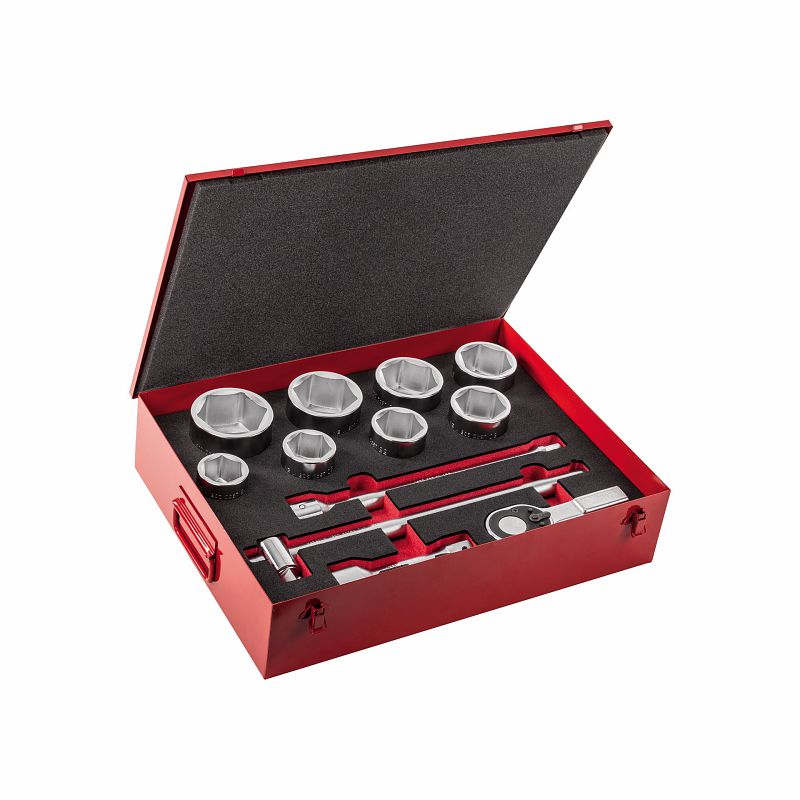Assortimento in cassetta di lamiera con bussole esagonali (12 pz) 612 1 ESI